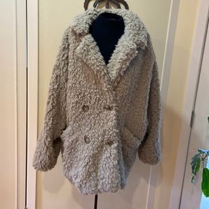 Free People faux fur nubby jacket